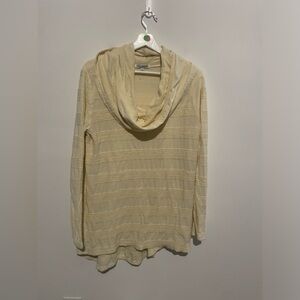 Russ Berens Malibu long sleeve oversized tunic large off white cream ‎ USA